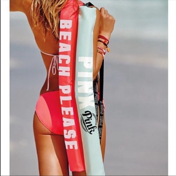 Pink Victoria Secret Sling Cooler Sea foam Travel Beach Insulated Drink Carrier - Picture 1 of 6